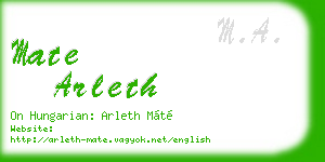 mate arleth business card